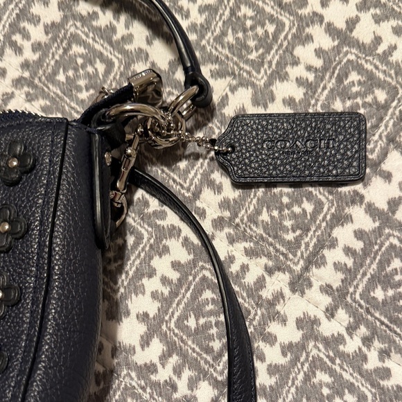 Coach Navy Crossbody Bag with Silver Studs - Picture 4 of 5